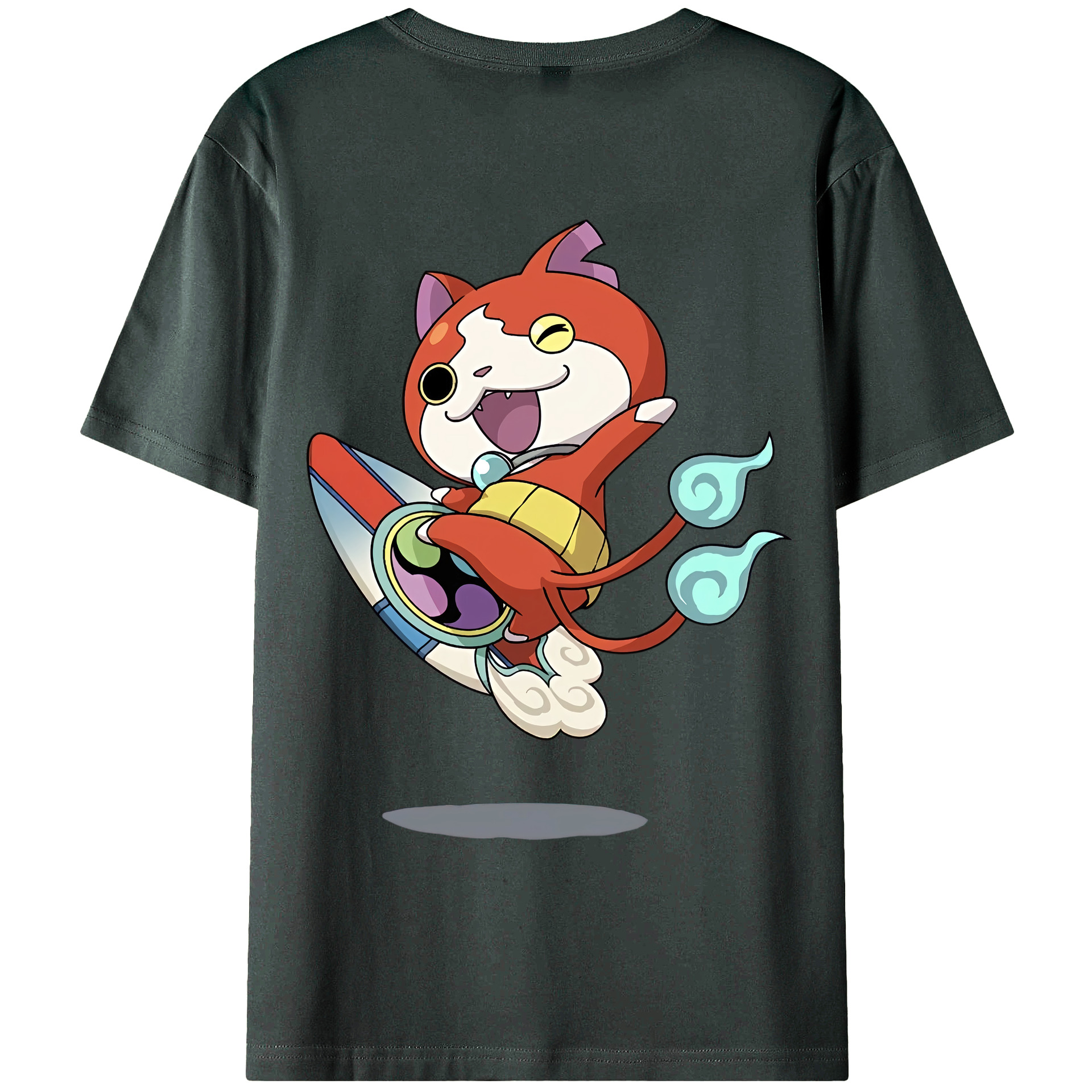 （画像用） 妖怪ウォッチ Yo-kai Watch 綿100％ メンズ半袖Tシャツ（バックプリント） 通気性